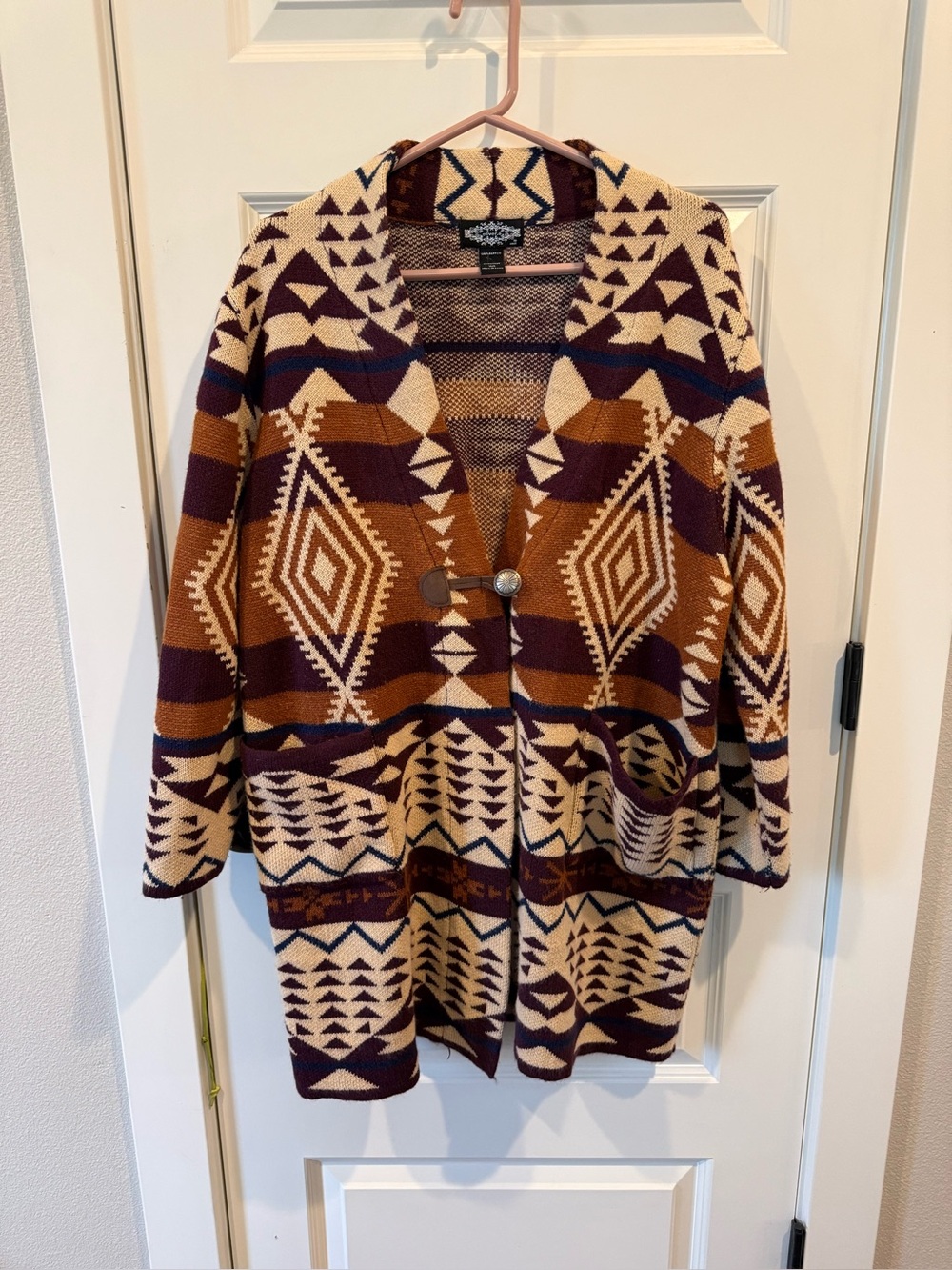 Olivers Cream, Brown & Navy Southwestern Knit Cardigan